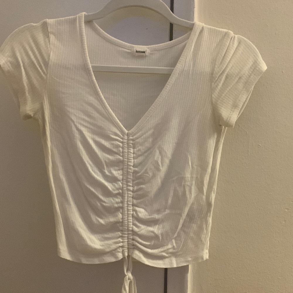 White tie tee crop top